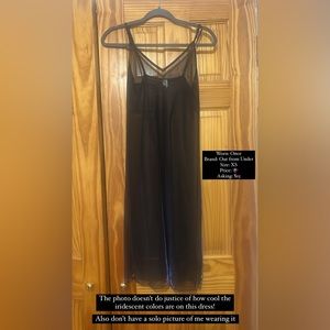 Out From Under mesh iridescent midi dress